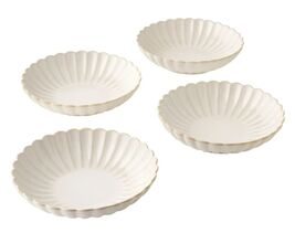 Pioneer Woman Colette Stoneware Dinner Bowls Cream 4-pc Scalloped Edge G... - €36,99 EUR