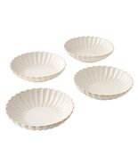 Pioneer Woman Colette Stoneware Dinner Bowls Cream 4-pc Scalloped Edge G... - €36,62 EUR
