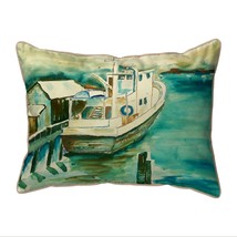Betsy Drake Oyster Boat Small Indoor Outdoor Pillow 11x14 - £38.83 GBP