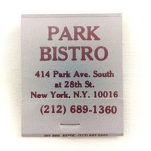 Park Bistro New York City Vintage Matches Matchbook Park Ave Restaurant NYC - £7.85 GBP