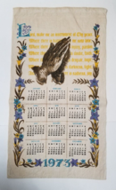 1973 Cloth Wall Calendar Hanging Praying Hands Christian Kitchen Prayer Vintage - £6.65 GBP