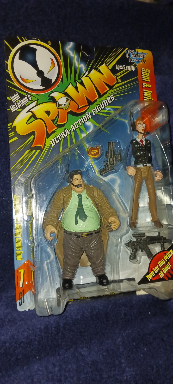MCFARLANES 1996 SAM&amp;TWITCH SPAWN SUPER DETECTIVES NEW/W/ASSESSORIES DIS.... - $17.99