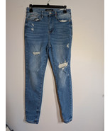 Judy Blue Women Skinny Fit Blue Denim Jeans Size 5 / 27 Cotton Blend Dis... - $27.08 CAD