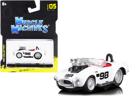 1964 Shelby Cobra #98 White with Red Interior 1/64 Diecast Model Car by Muscl... - £11.75 GBP