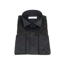 Mens CEREMONIA Tuxedo Formal Shirt 100% Cotton Turkey Slim Fit #stn 15 aty black image 7