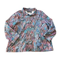 Maggie Barnes Long Sleeve Jacket Women 1X 18/20 Embroidered Colorful Pockets - £37.32 GBP