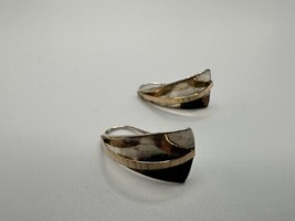 Vintage Southwestern Artisan Gold Silver Dangle Earrings 2.4cm - £15.64 GBP