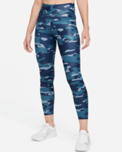NWT Nike Women&#39;s Dry-Fit One Mid-Rise Training Leggings Tight Blue Camo Small - £29.05 GBP