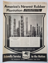 1944 Mobilgas Vintage Print Ad America&#39;s Newest Rubber Plantation - $9.50