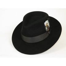 Bruno Capelo Hat Australian Wool Fedora Pinch Front Milan Snap Brim Mi500 Black image 3