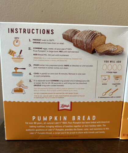 Libby's Pumpkin Bread Kit With Icing, 56.1 Ounce 6 Boxes ( Each Makes 2 ...