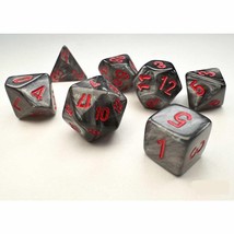 Chessex Manufacturing Velvet: Mini-Polyhedral Black/red 7-Die Set - £8.53 GBP