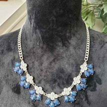 Charming Charlie Blue Beaded  Water Drop Pendant Choker Necklace - £22.02 GBP
