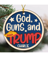 God Guns And Trump 2024, Personalized 2 Layer Ornaments, Trump Ornaments - €9,61 EUR