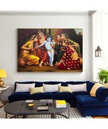 Krishna with Gopies Detailed Handmade oil Painting On Canvas Original | ... - $623.80