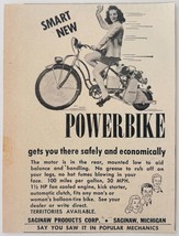1948 Saginaw Power Bike Advertisement Vintage Transportation Motorcycle ... - $371.09 MXN