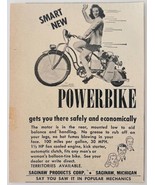 1948 Saginaw Power Bike Advertisement Vintage Transportation Motorcycle ... - $372.45 MXN