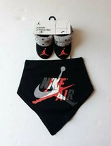 Nike Air Jordan Newborn Baby Booties &amp; Bib 2 Piece Set 0-6 Months BRAND NEW - £17.82 GBP