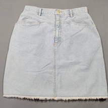Lizwear Womens Skirt Size 10 Jean Mini Raw Hem Classic Denim Light Wash A-Line - £8.98 GBP