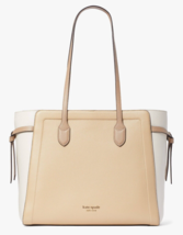 New Kate Spade Knott Colorblock Pebble Leather Large Tote Warm Stone / Dust bag - £129.02 GBP