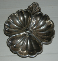 Vintage 3 Section Segment Dish Metal Silver Look - £11.78 GBP