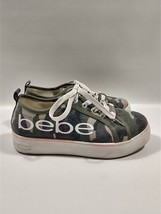 BEBE Sport Destini Shoes Womens 7 Platform Sneaker Camo Canvas Logo Lace Up - £12.40 GBP