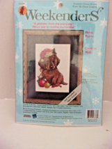 JCA Weekenders Cross Stitch &quot;Hush Puppy&quot; Christmas  Puppy 5 x7&quot; - $11.98