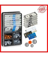 Durable Kids Play Money Set with Bills, Coins &amp; Credit Card - Fun Learni... - $660.61 MXN