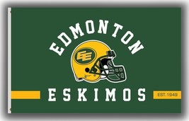 Edmonton Eskimos Football Team Memorable Flag 3x5ft Helmet Banner - $335.24 MXN