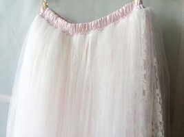 White Tulle Lace Maxi Long Skirt Custom Plus Size Wedding Tulle Skirt image 7