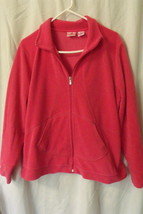Womens Energy Zone Pink Long Sleeve Fleece Full Zip Jacket Size XL - $8.95