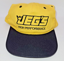 Vtg JEGS High Performance Racing Hat Yellow Black Trucker Snapback Cap CALL JEG - £8.34 GBP