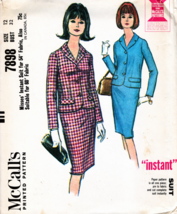 Misses&#39; JACKET &amp; SKIRT (SUIT) Vintage 1965 McCall&#39;s Pattern 7898 Size 12... - £14.93 GBP