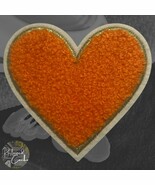 Heart in Orange Iron On Patch Applique Embellishment - $4.38 CAD