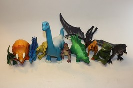 Lot of 11 Plastic Dinosaur Toys Figures Junk Drawer Lot (See Pictures) - £10.05 GBP