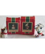 1980s Hallmark Ornaments Lot 2x Puppys Best Friend Jogging Through The S... - $238.69 MXN