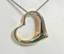 Tiffany &amp; Co Elsa Peretti 18K Gold XL Open Heart Pendant 36mm for Necklace - £2,255.16 GBP