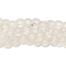 5.5mm - 6mm Clear Crackle Glass Beads (78+ per strand) B Grade - £1.09 GBP