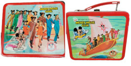 Vintage MICKEY MOUSE CLUB RED RIM Lunchbox 1977 Lunch Box Aladdin Walt D... - $27.01 CAD