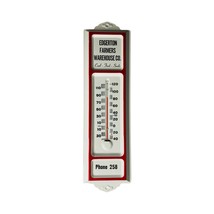 Vintage Metal Thermometer - Edgerton Farmers Warehouse Co 12” 1940s Advertising - £77.89 GBP