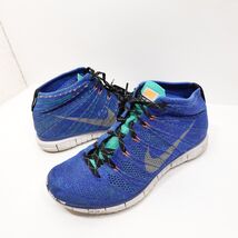Nike Free Flyknit Chukka Mid Running Shoes Men's Size 9.5 Blue  639700-400 - $26.99