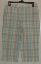 Excellent Womens Izod Golf Stretch Beige Plaid Capris / Cropped Pants Size 10 - £19.90 GBP