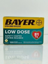 Bayer Aspirin Regimen 81mg Low Dose 120 count Coated Tablets Exp 7/2024 - $9.89