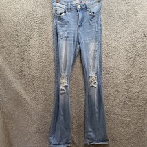 Indigo Rein Jeans Size 3 Skinny Medium Wash Distressed Stretch - £6.29 GBP