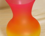 Flared Glass Vase Pink &amp; Yellow Two Tone - $14.84