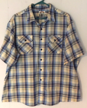 vintage Wrangler button close shirt size XXL short sleeve plaid pockets ... - £9.49 GBP