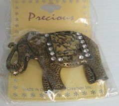 Elephant Brooch Pin by Precious Costume Jewelry 2-1/2" x 1-3/4" image 2