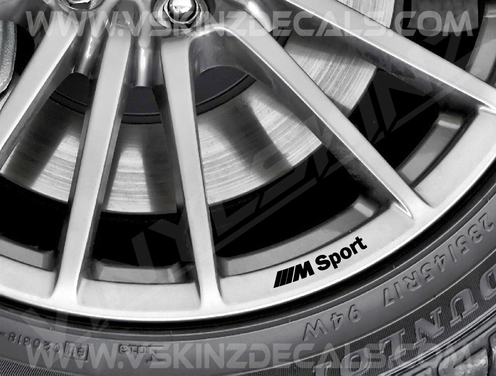 BMW M Sport Logo Wheel Rim Decals Kit Stickers Premium Quality Alpina M4 M3 X3 i