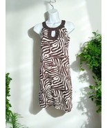Ann Taylor Loft Mini Brown Zebra Print Petite Size 0 Women&#39;s Dress Beaded - $33.86 CAD