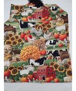 Vintage Thanksgiving Farm Animals Middle Tablecloth 33&quot; X 12.5&quot; - €17,36 EUR
